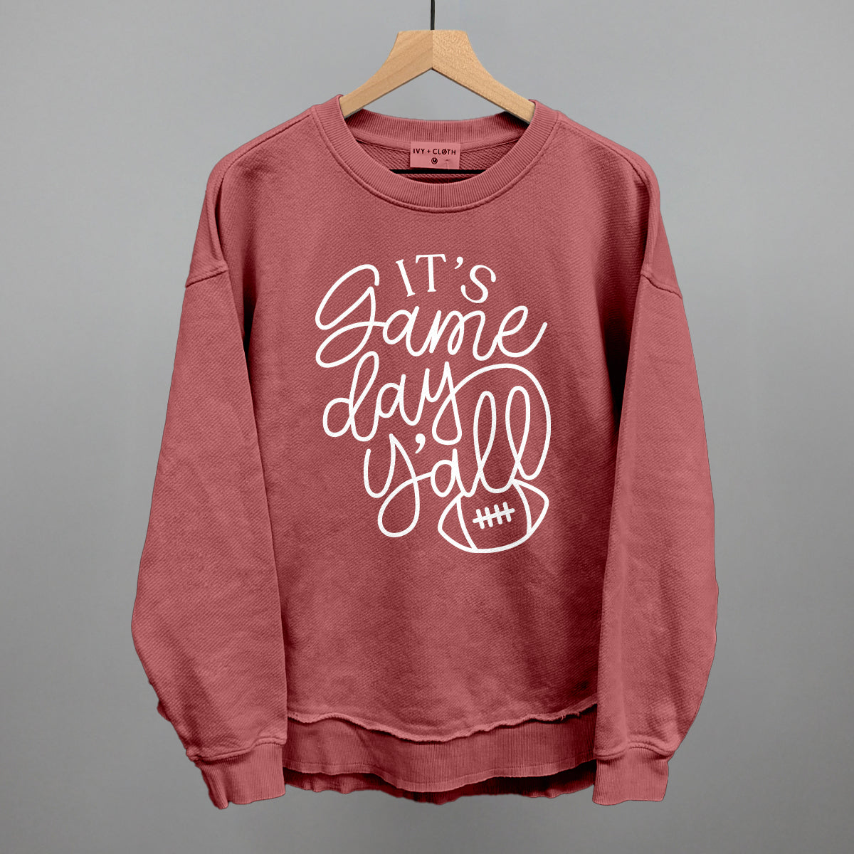 It's Game Day Y'all Football graphic top in Marsala