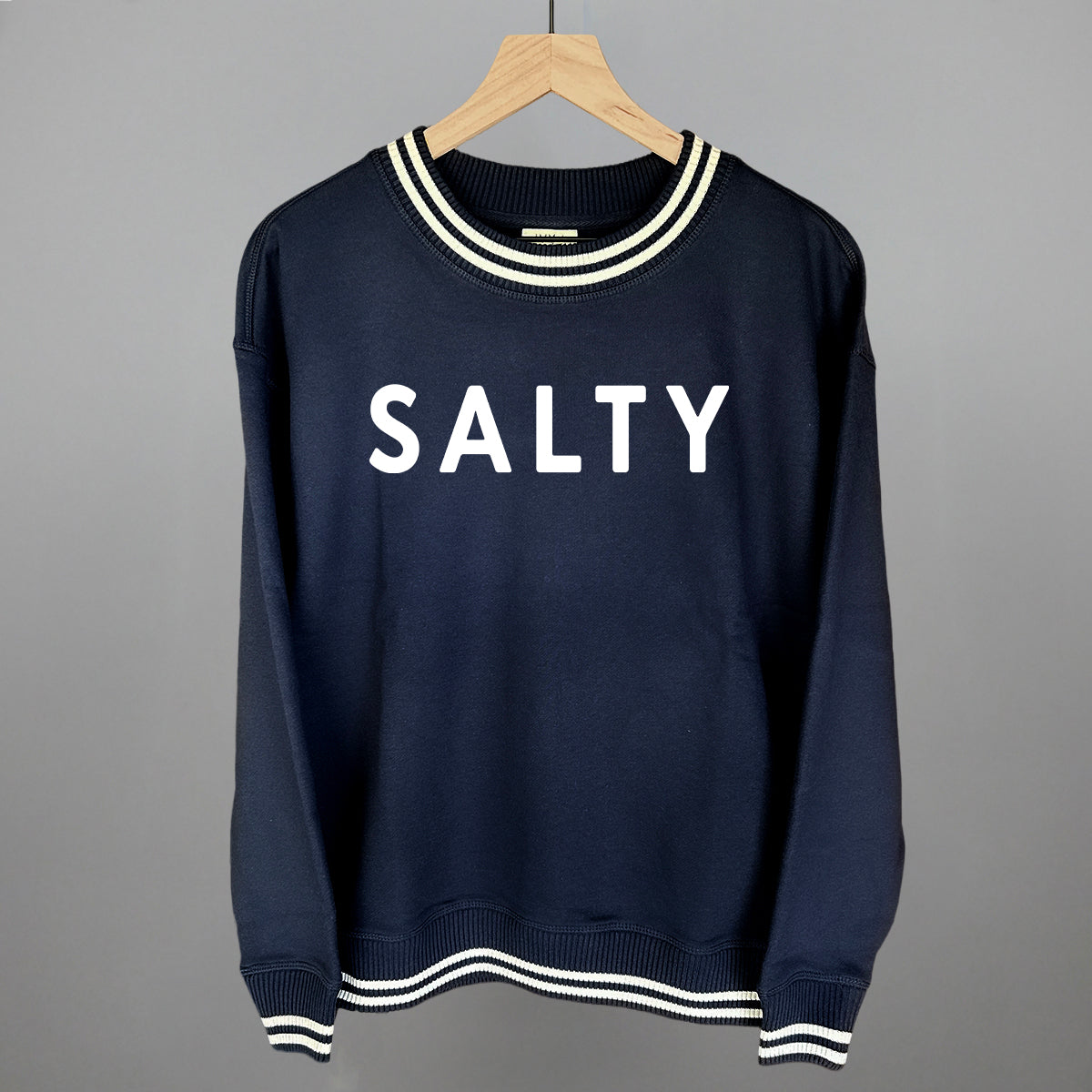 Salty Beach graphic top in Navy