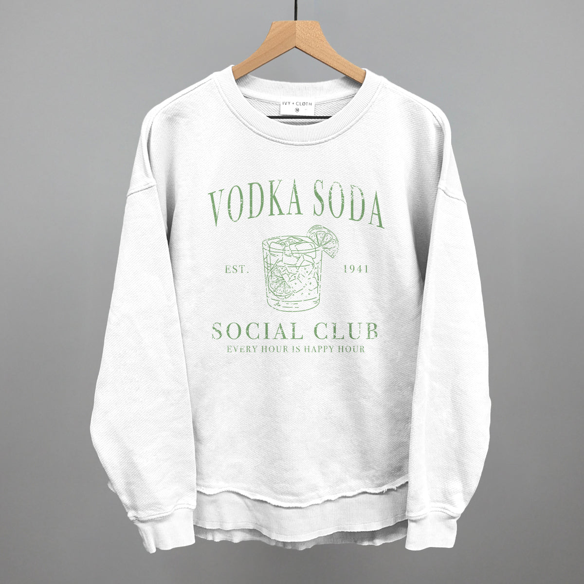 Vodka Soda Social Club Funny Oversized Terry Poncho in White – Ivy + Cloth