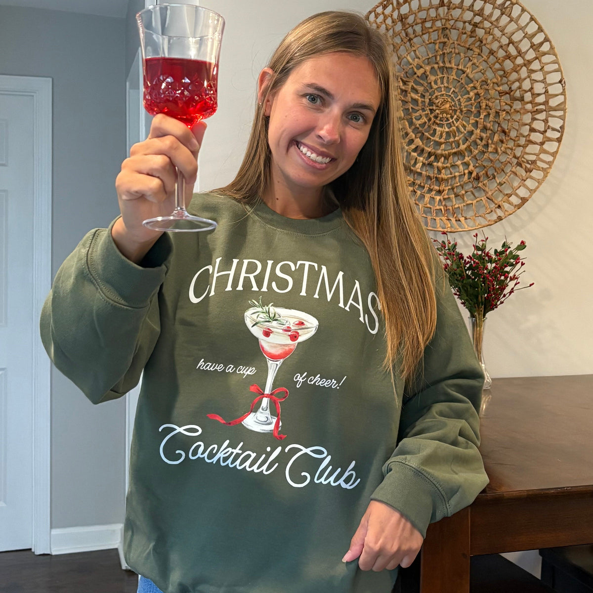 Christmas Cocktail Club Funny Oversized Corded Crewneck Sweatshirt – Ivy + Cloth