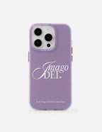 Elevated Faith Christian iPhone Case in purple with 'Imago Dei' print for stylish protection