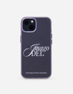 Elevated Faith Christian iPhone Case with Imago Dei design in purple for protective and stylish use