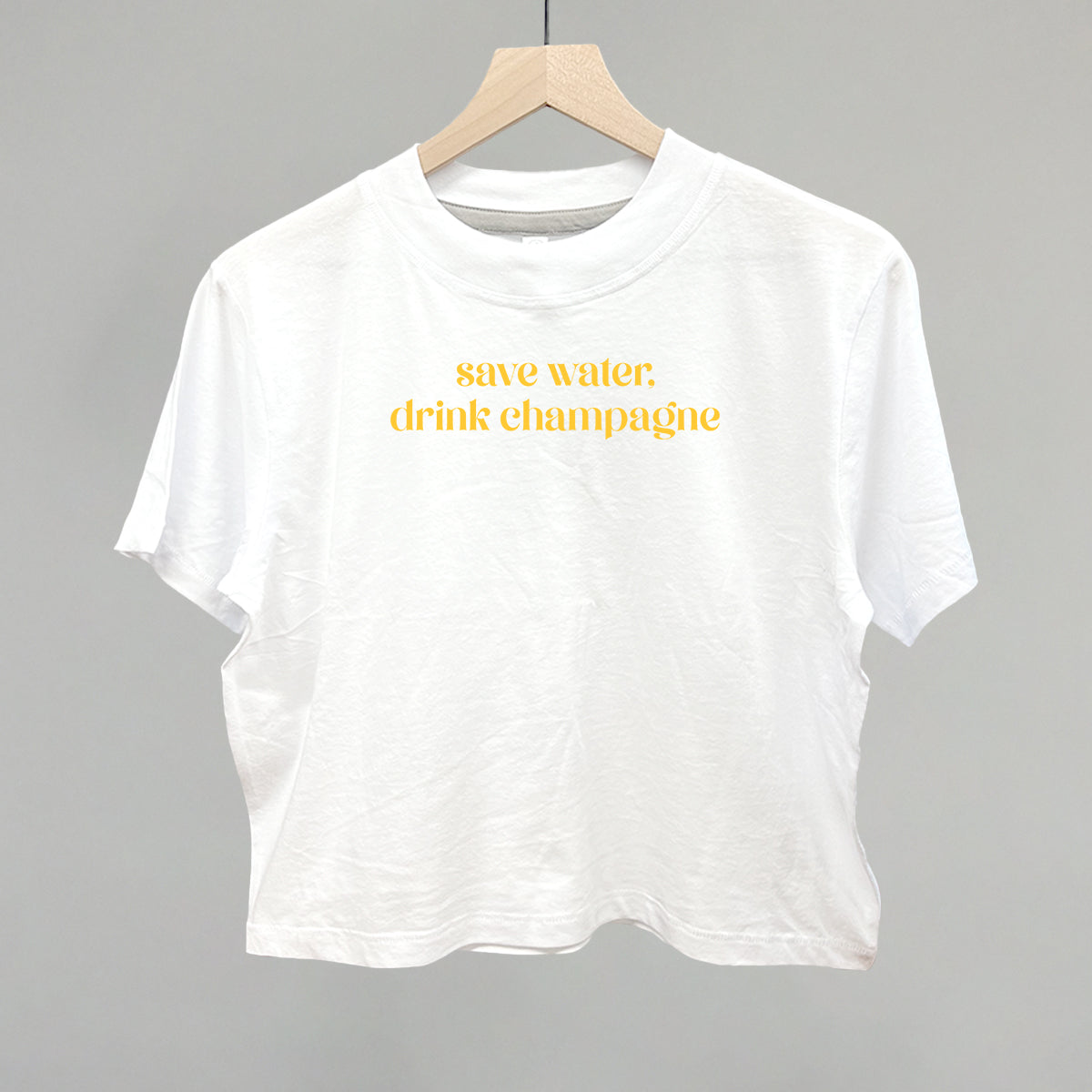 Save Water Drink Champagne Funny Boxy T-Shirt in White – Ivy + Cloth