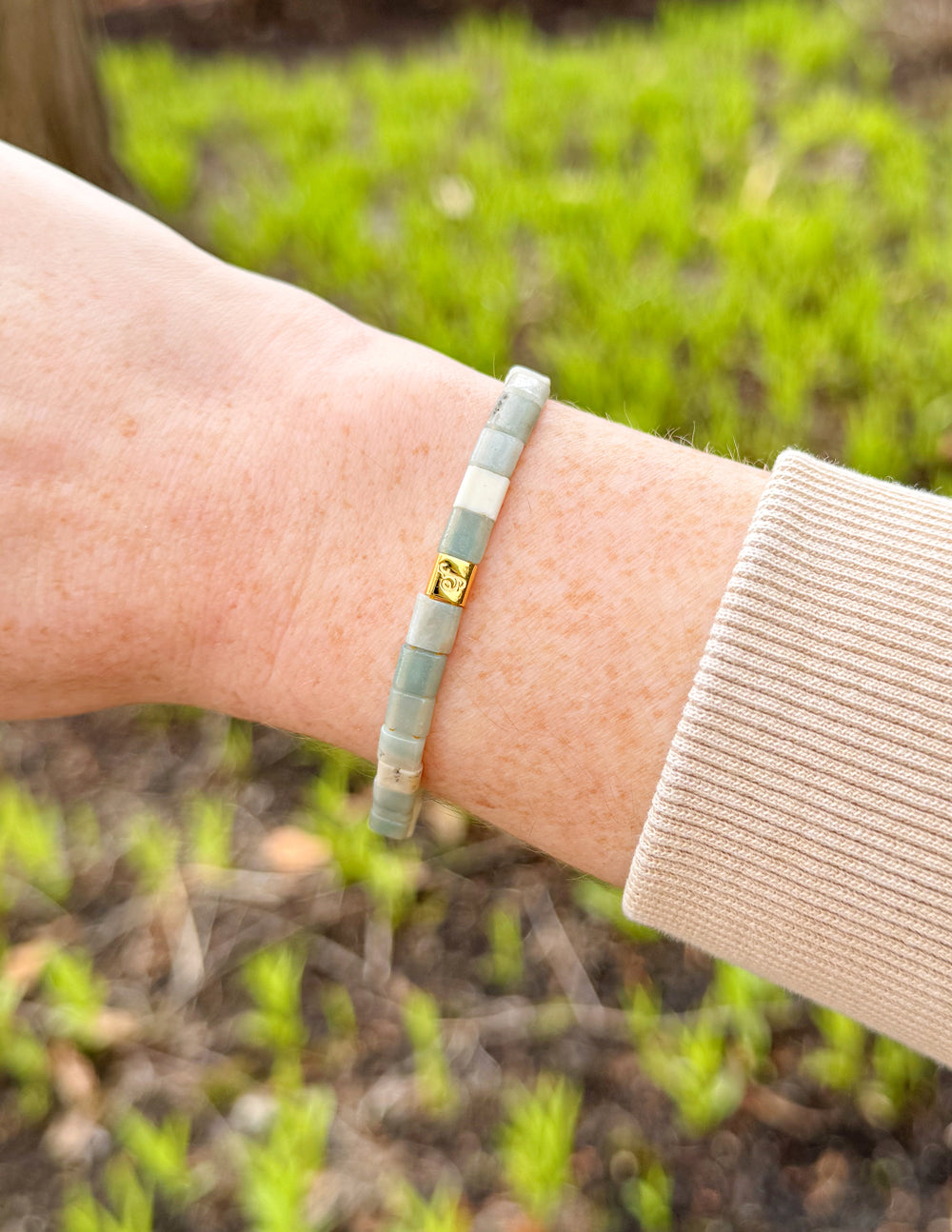 Elevated Faith Christian Jewelry Bracelet with pastel beads and a gold accent for a stylish look