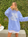 Elevated Faith Christian Crewneck Sweatshirt in light blue with stylish graphic design