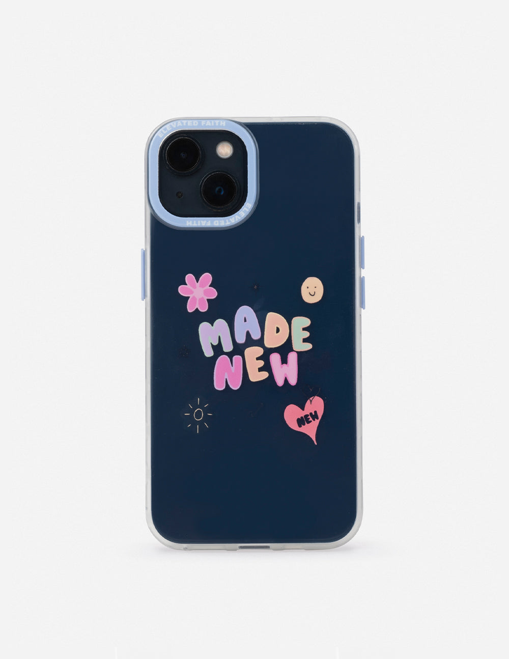 Elevated Faith Christian iPhone Case with colorful 'Made New' design for stylish protection