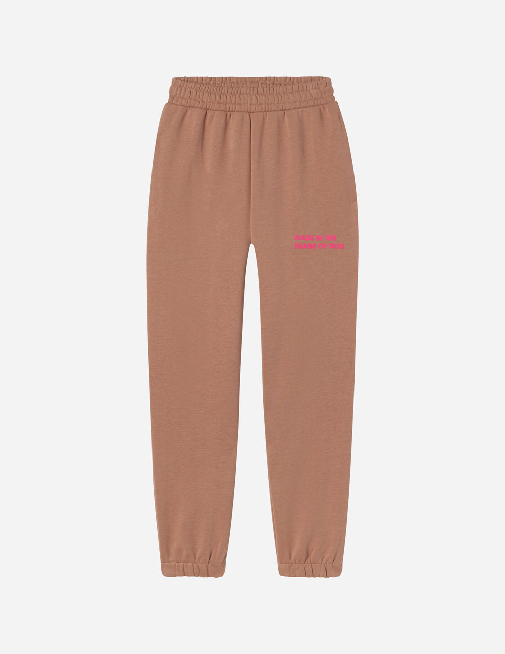 Elevated Faith Sweatpants in Light Brown with Inspirational Quote, Ideal for Christian Apparel