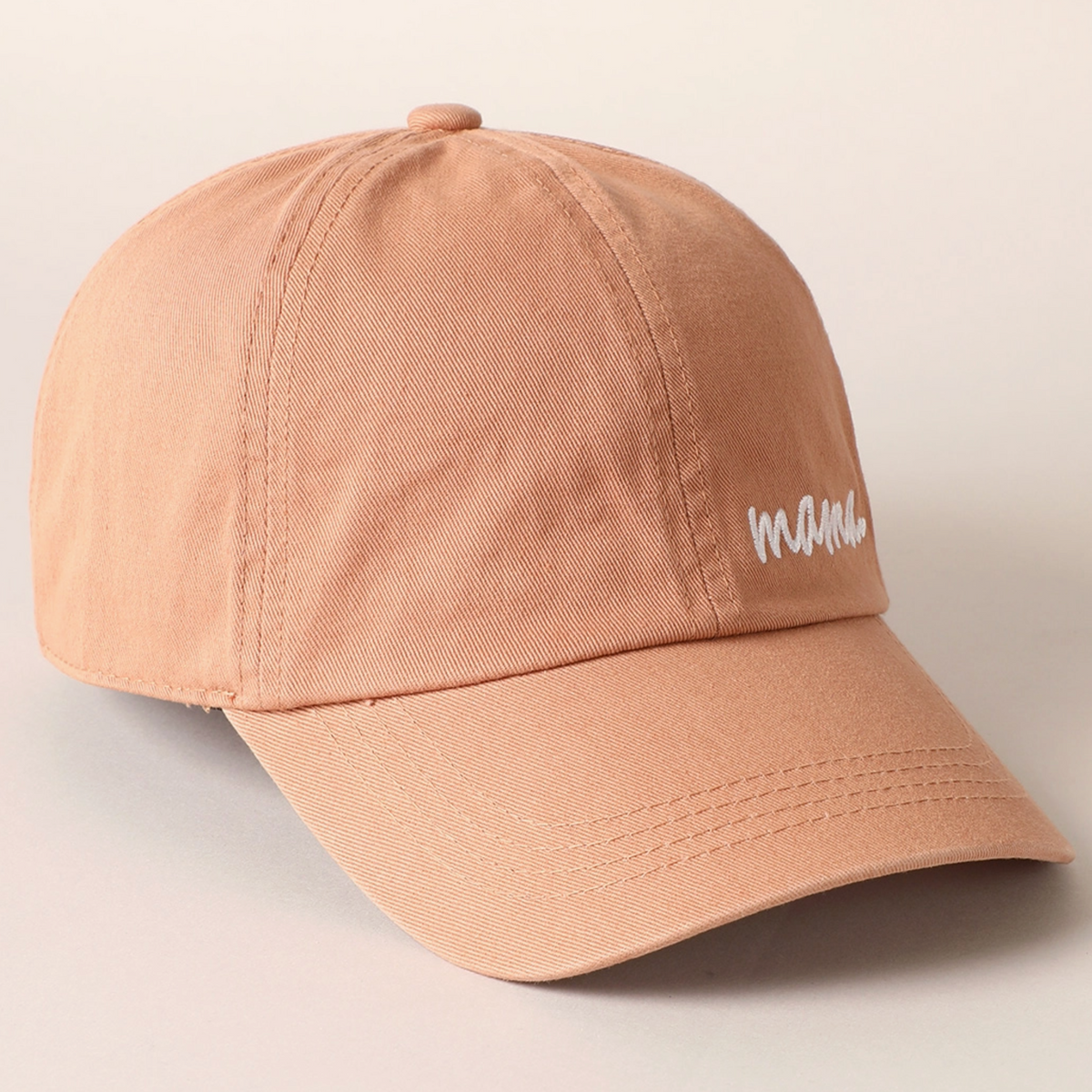 Mama Heart Embroidered Hat in Clay