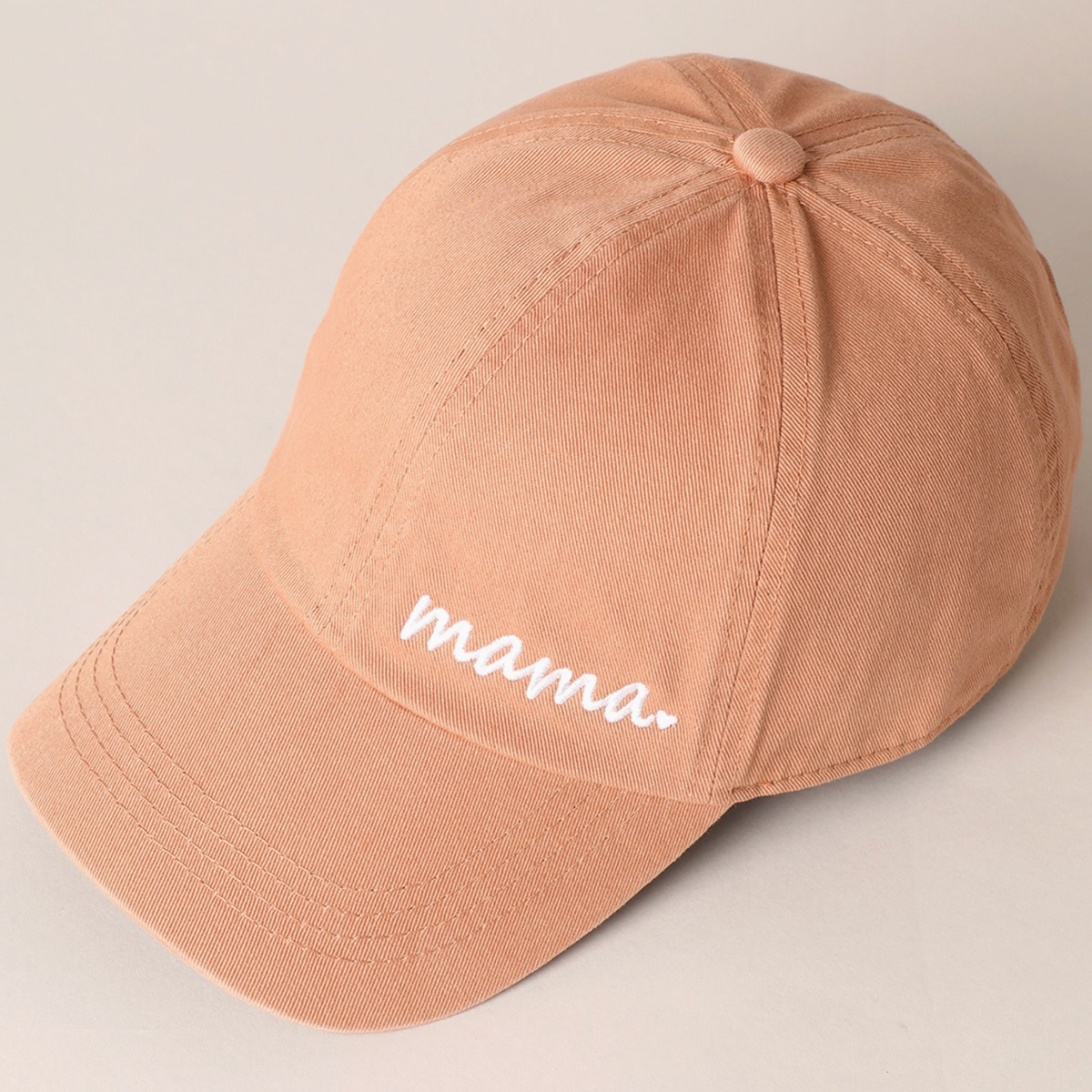 Mama Heart Embroidered Hat in Clay