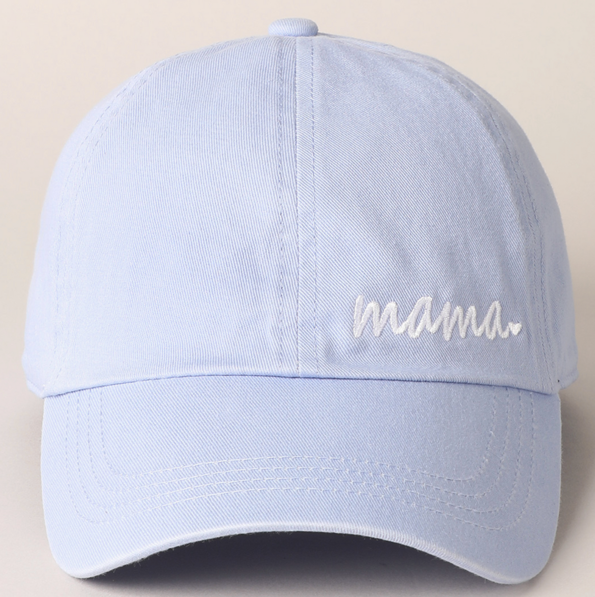 Mama Heart Embroidered Hat in Light Blue