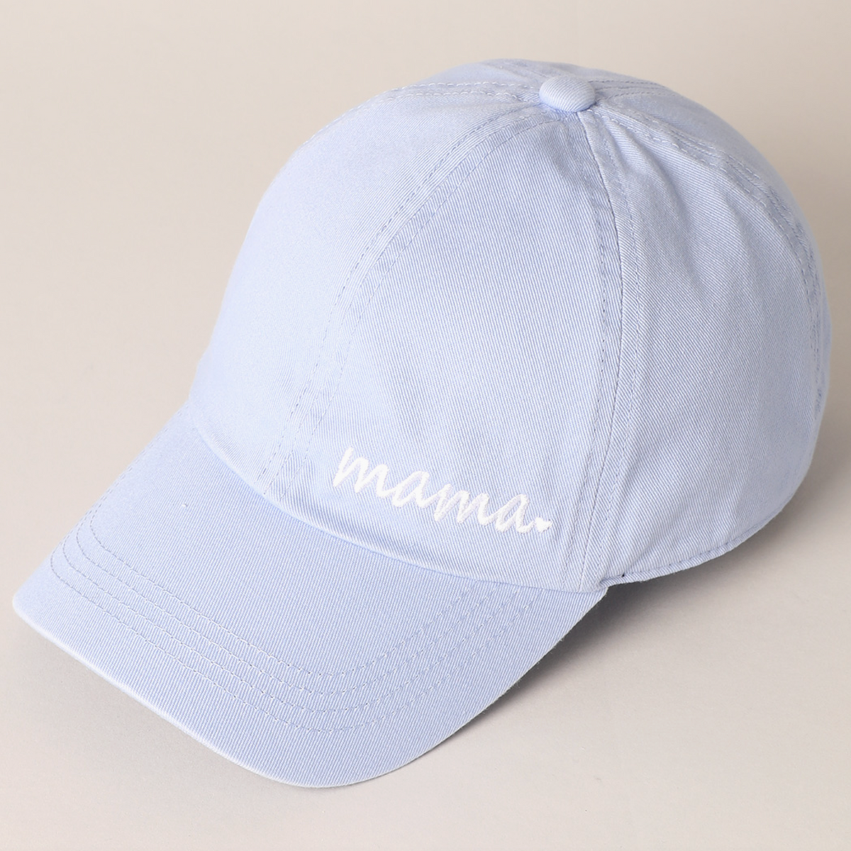 Mama Heart Embroidered Hat in Light Blue