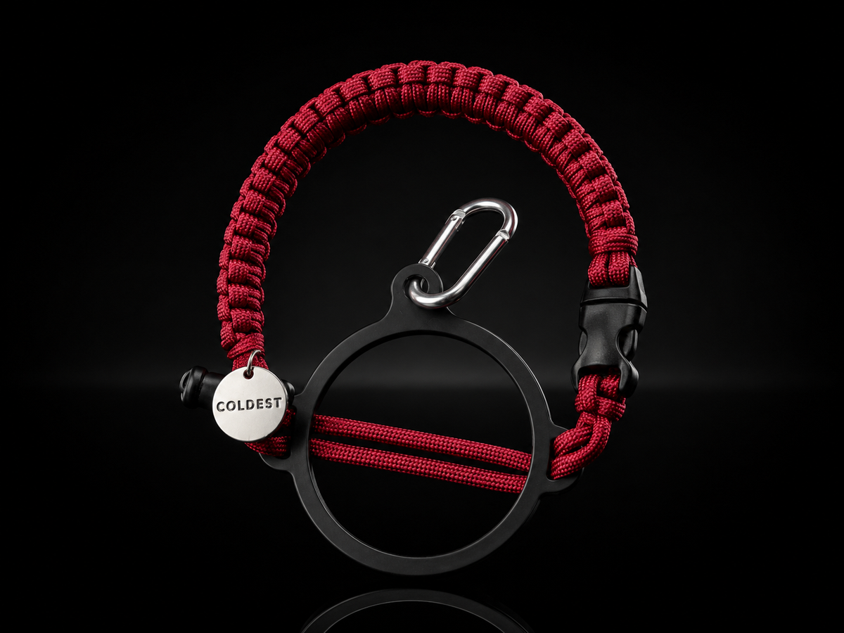 COLDEST paracord handle for wide mouth water bottles in Maroon