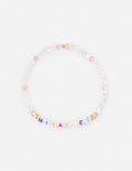 Elevated Faith Christian Jewelry Bracelet with colorful beads spelling 'Miracles' for a meaningful accessory