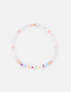 Elevated Faith Christian Jewelry Bracelet with colorful beads spelling 'Miracles' for a meaningful accessory