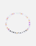 Colorful Christian Jewelry Bracelet with beads spelling MORE FAITH for a stylish faith statement