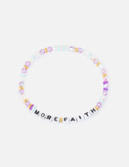 Colorful Christian Jewelry Bracelet with beads spelling MORE FAITH for a stylish faith statement