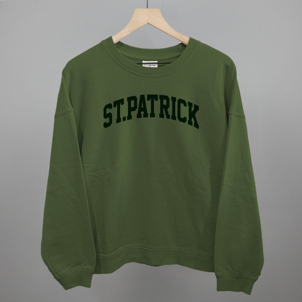 St.Patrick Arch Funny Oversized Boxy Crewneck Sweatshirt in Moss – Ivy + Cloth