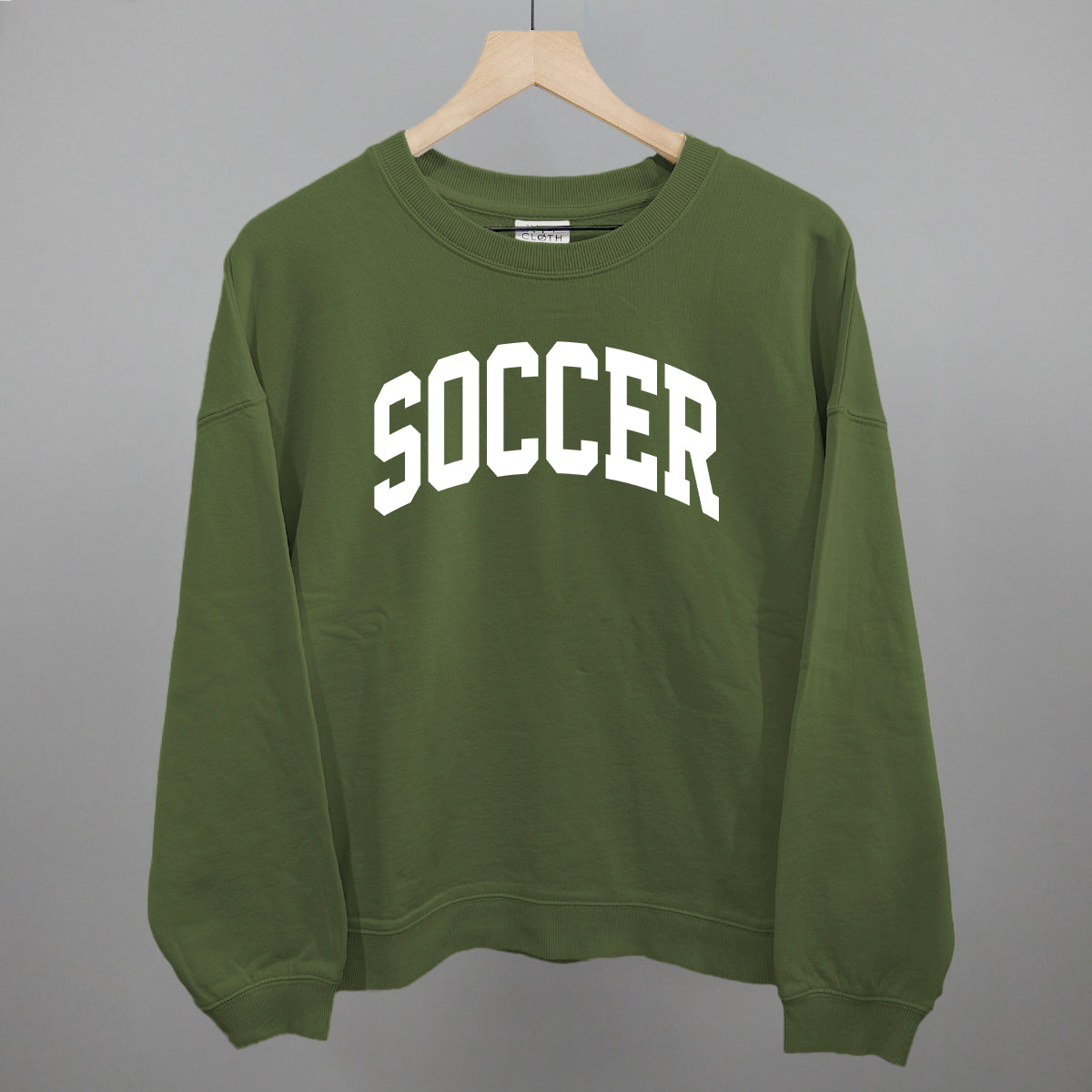 Soccer Arch (White) Funny Oversized Boxy Crewneck Sweatshirt in Moss – Ivy + Cloth
