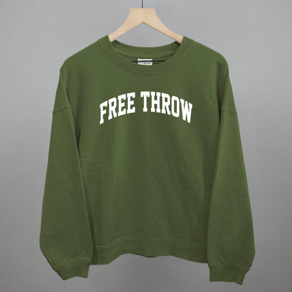 Free Throw Arch Funny Oversized Boxy Crewneck Sweatshirt in Moss – Ivy + Cloth