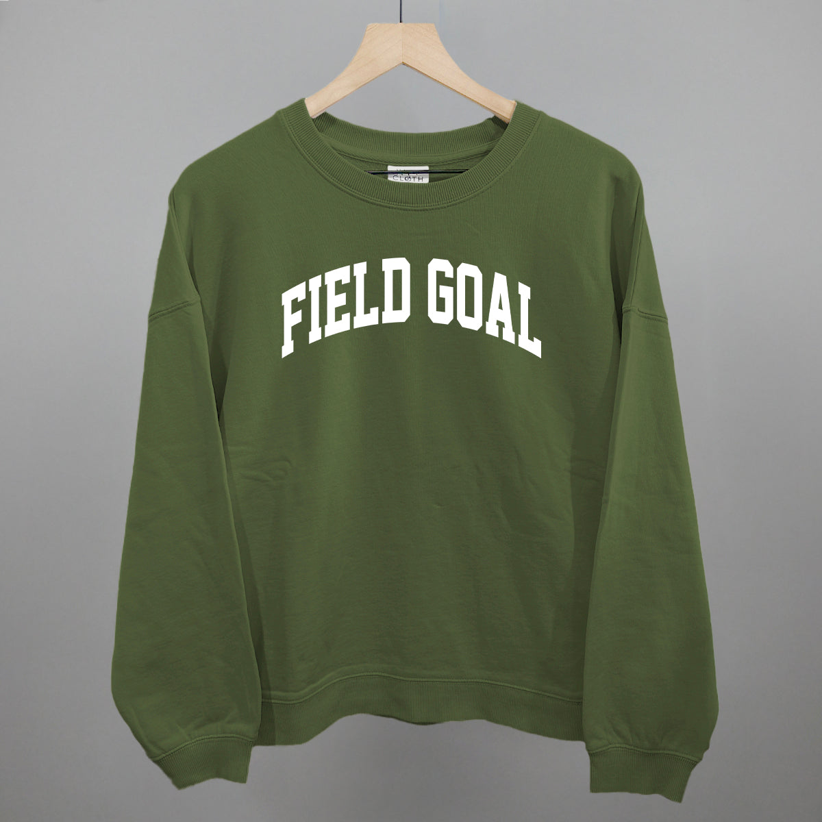 Field Goal Arch Funny Oversized Boxy Crewneck Sweatshirt in Moss – Ivy + Cloth