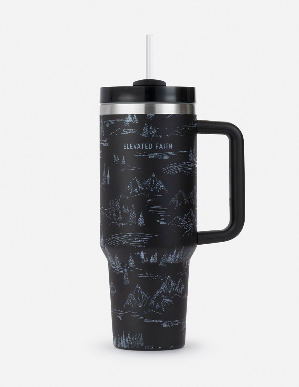 Elevated Faith Insulated Tumbler with Mountains Design, Perfect Christian Gifts for Daily Use