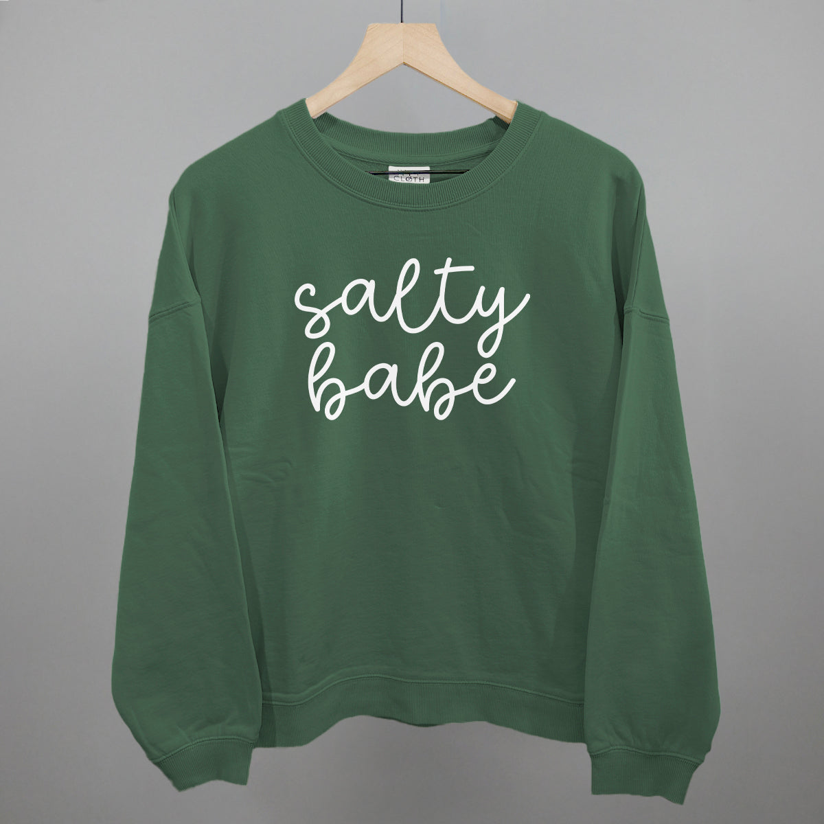 Salty Babe Beach graphic oversized boxy crew in Myrtle