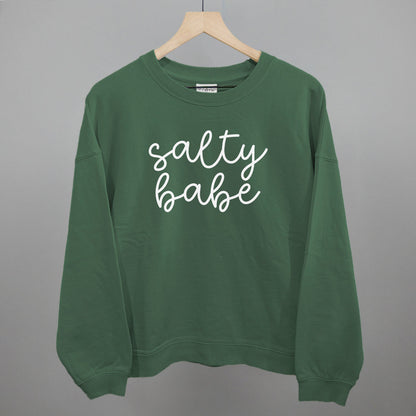 Salty Babe Beach graphic oversized boxy crew in Myrtle