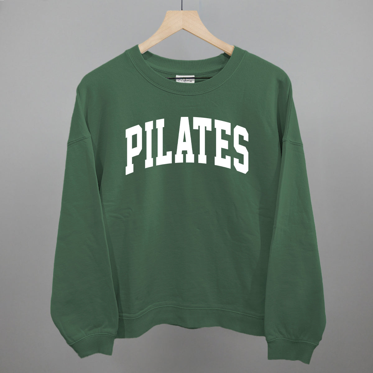 Pilates Arch (White) Funny Oversized Boxy Crewneck Sweatshirt in Myrtle – Ivy + Cloth