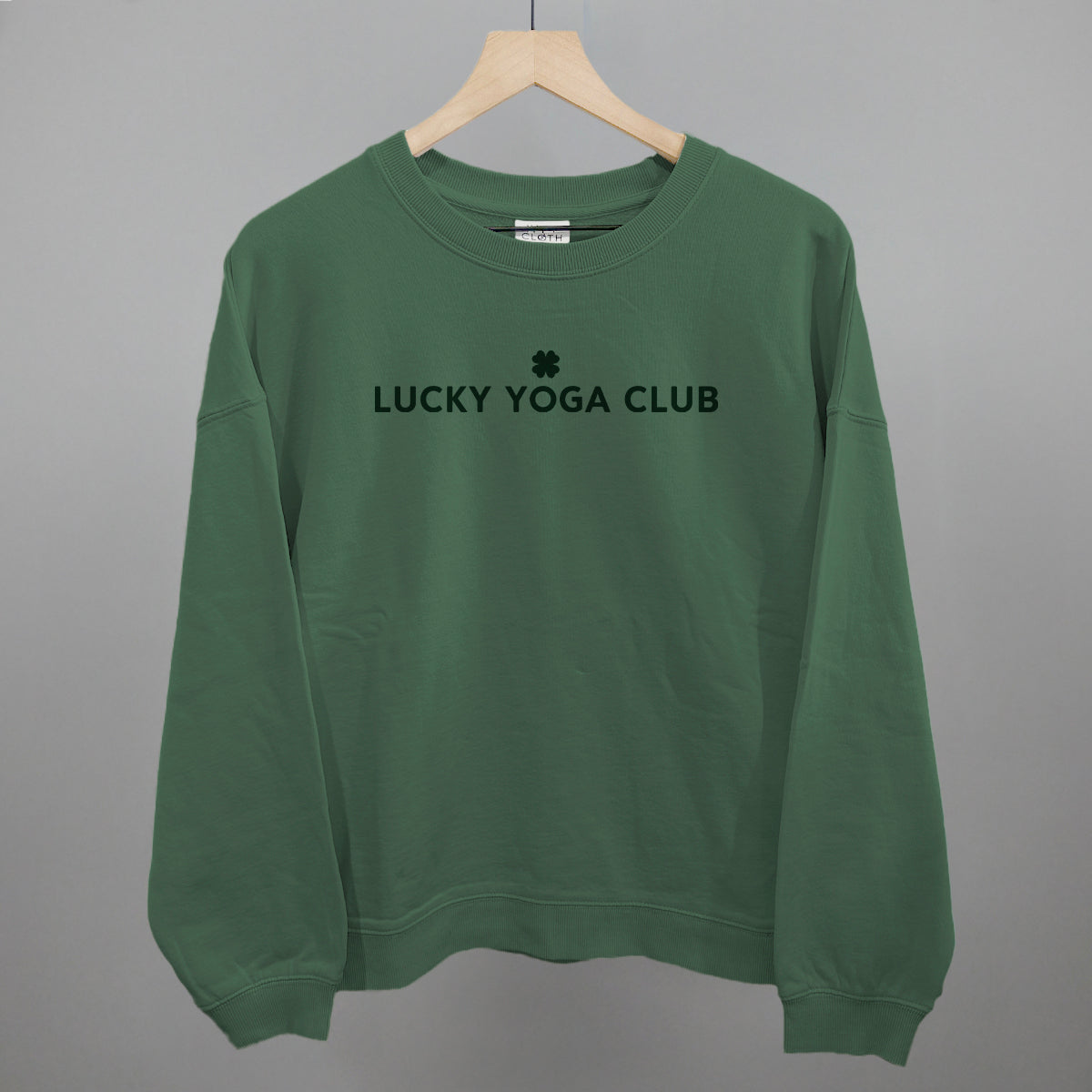 Lucky Yoga Club St. Patrick's Day graphic oversized boxy crew in Myrtle