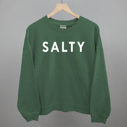 Salty Beach graphic oversized boxy crew in Myrtle