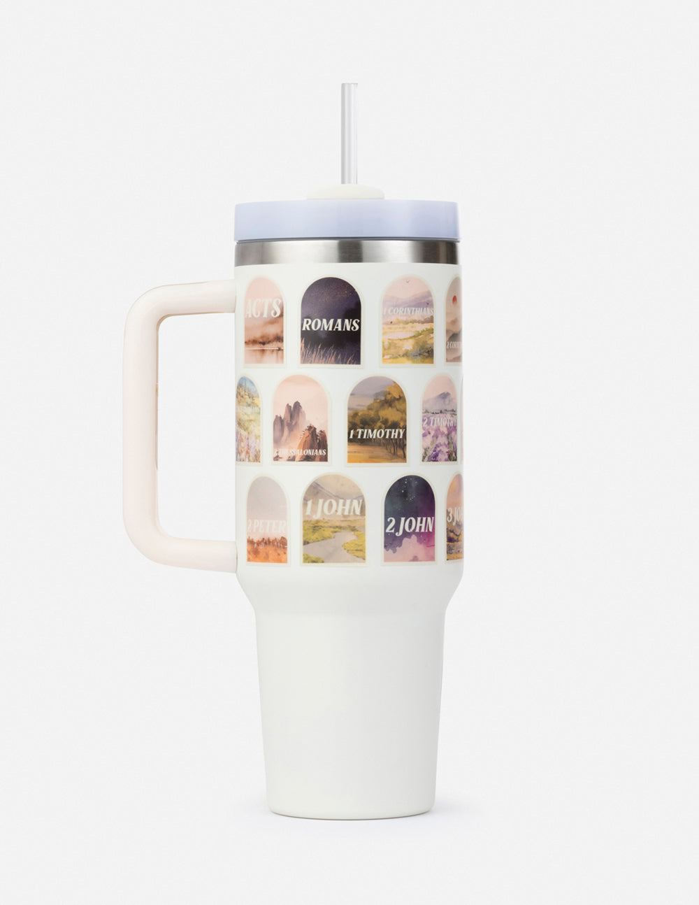 Elevated Faith Tumbler featuring Bible verse designs, perfect for Christian gifts enthusiasts
