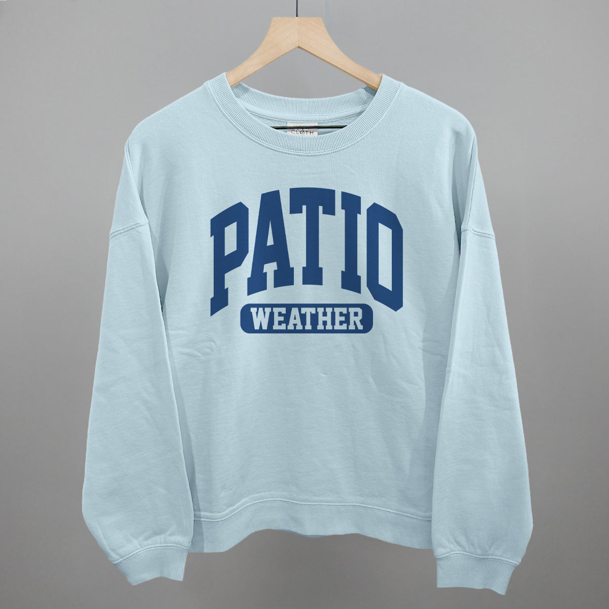 Patio Weather graphic oversized boxy crew in Nantucket Breeze