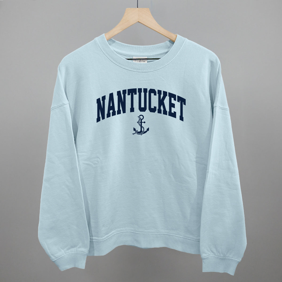Nantucket Arch And Anchor Funny Oversized Boxy Crewneck Sweatshirt in Nantucket Breeze – Ivy + Cloth