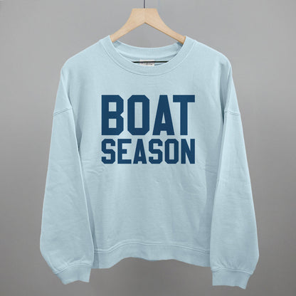 Boat Season Funny Oversized Boxy Crewneck Sweatshirt in Nantucket Breeze – Ivy + Cloth