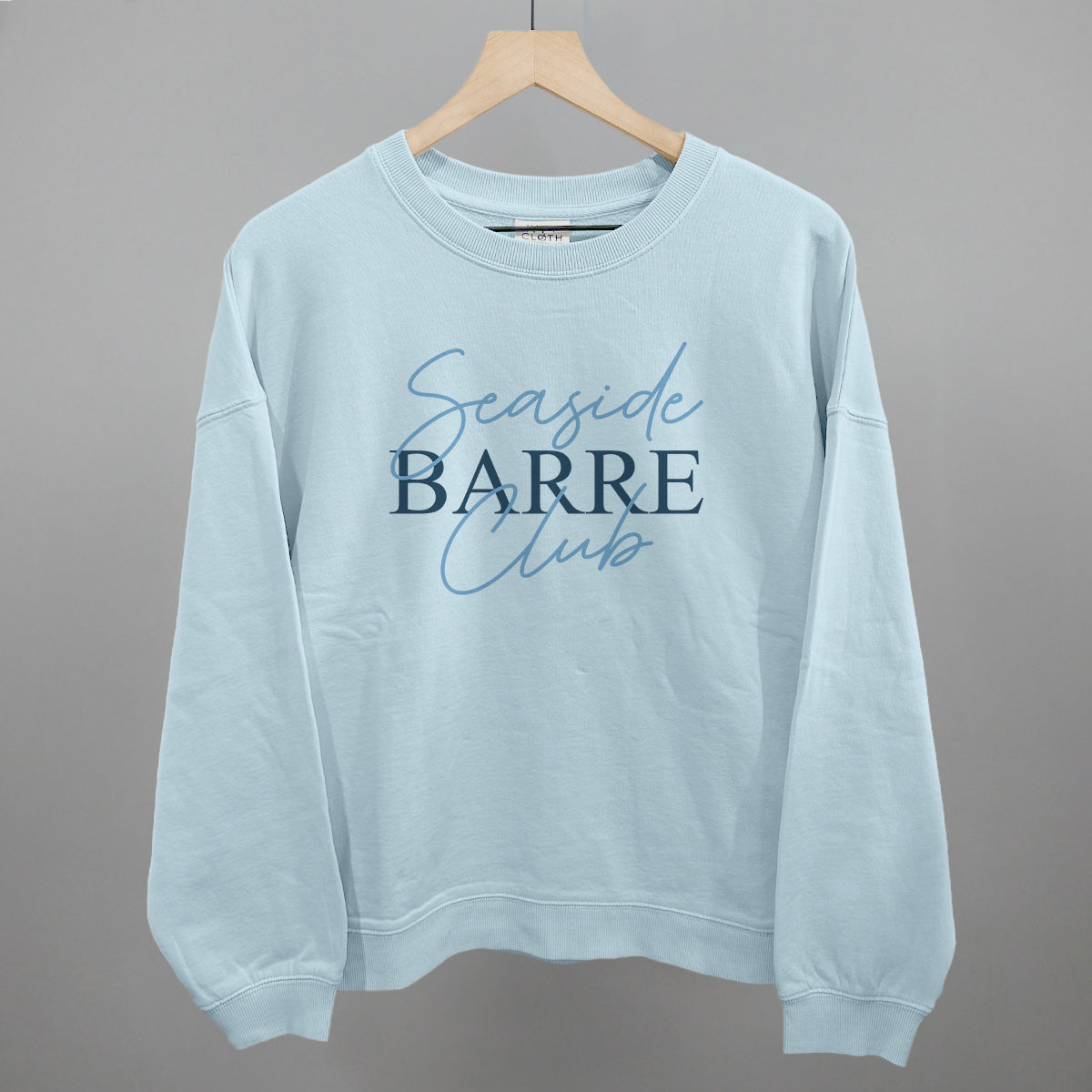 Seaside Barre Club Funny Oversized Boxy Crewneck Sweatshirt in Nantucket Breeze – Ivy + Cloth