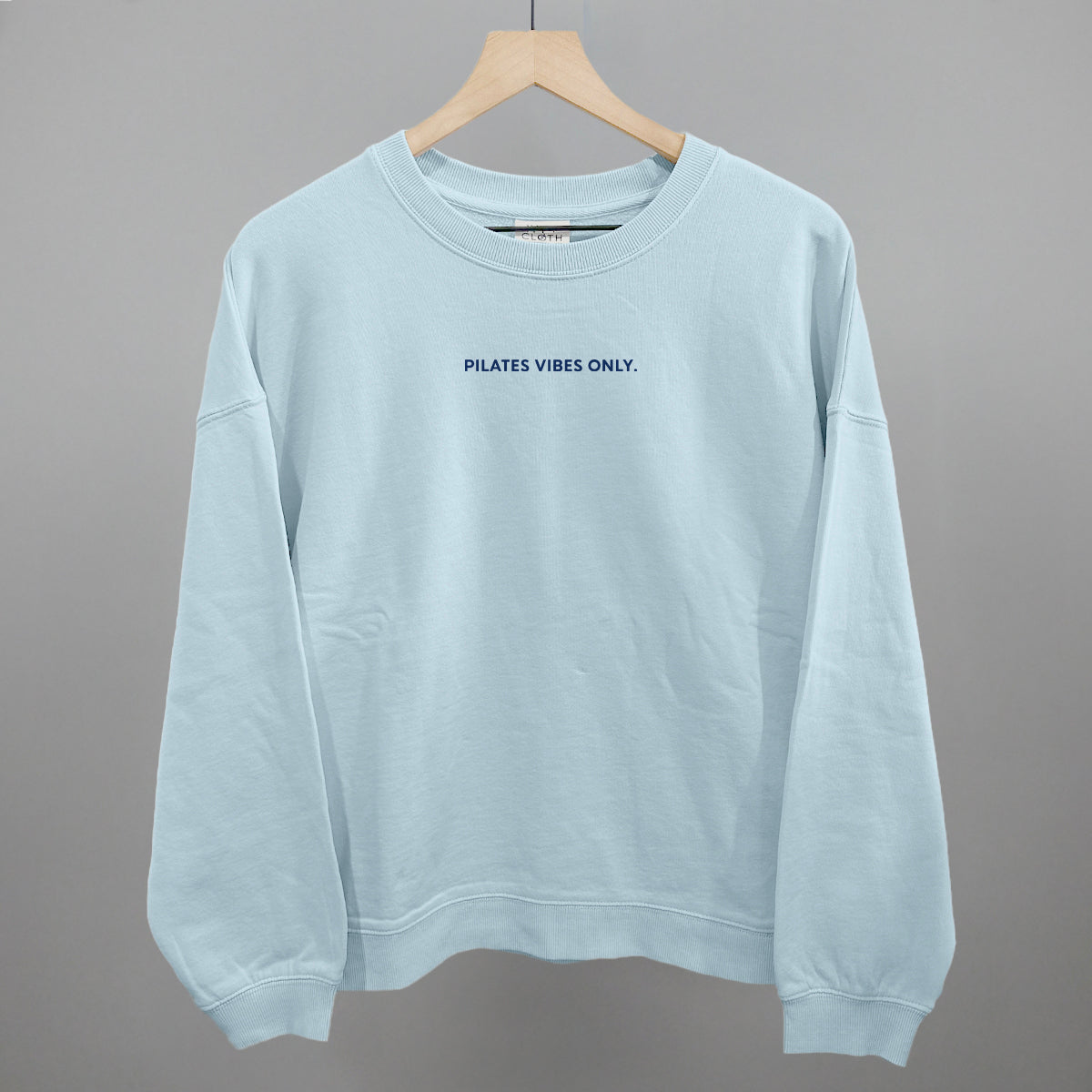Pilates Vibes Only Funny Oversized Boxy Crewneck Sweatshirt in Nantucket Breeze – Ivy + Cloth