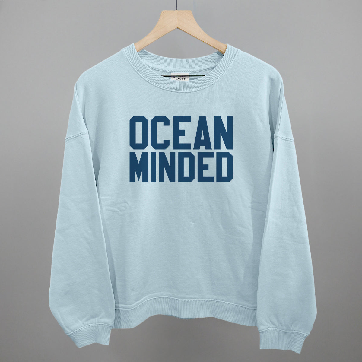 Ocean Minded Funny Oversized Boxy Crewneck Sweatshirt in Nantucket Breeze – Ivy + Cloth