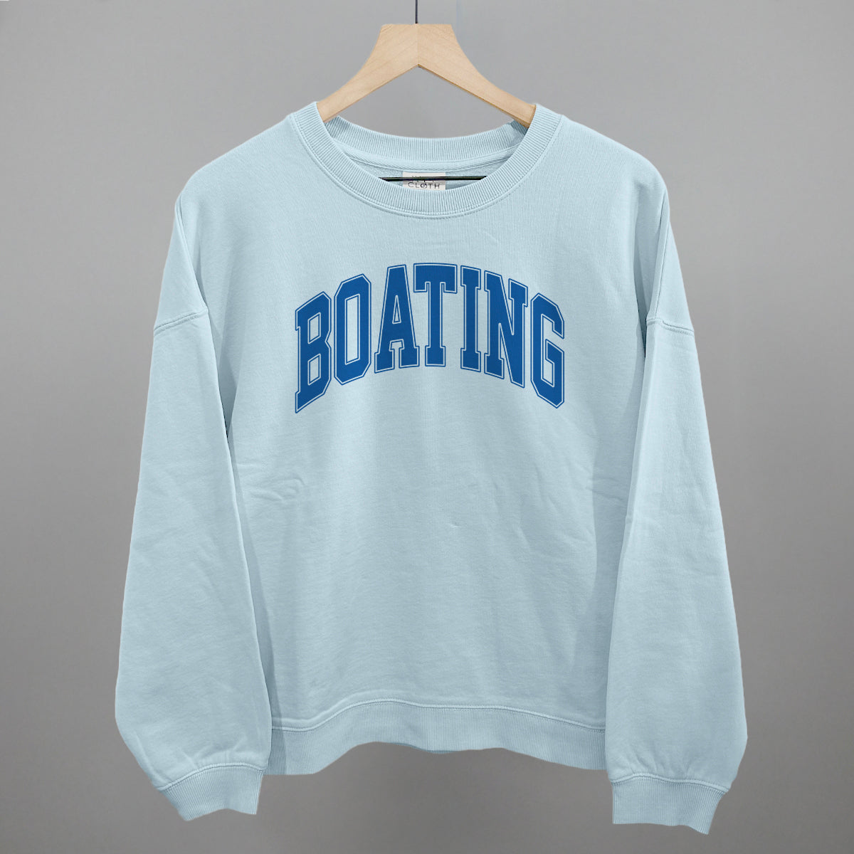 Boating Lake Life graphic oversized boxy crew in Nantucket Breeze