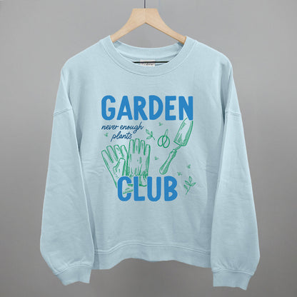 Garden Club Gardening graphic oversized boxy crew in Nantucket Breeze