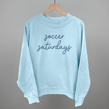 Soccer Saturdays Funny Oversized French Terry Mockneck Sweatshirt in Nantucket Breeze – Ivy + Cloth