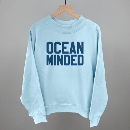 Ocean Minded Funny Oversized French Terry Mockneck Sweatshirt in Nantucket Breeze – Ivy + Cloth