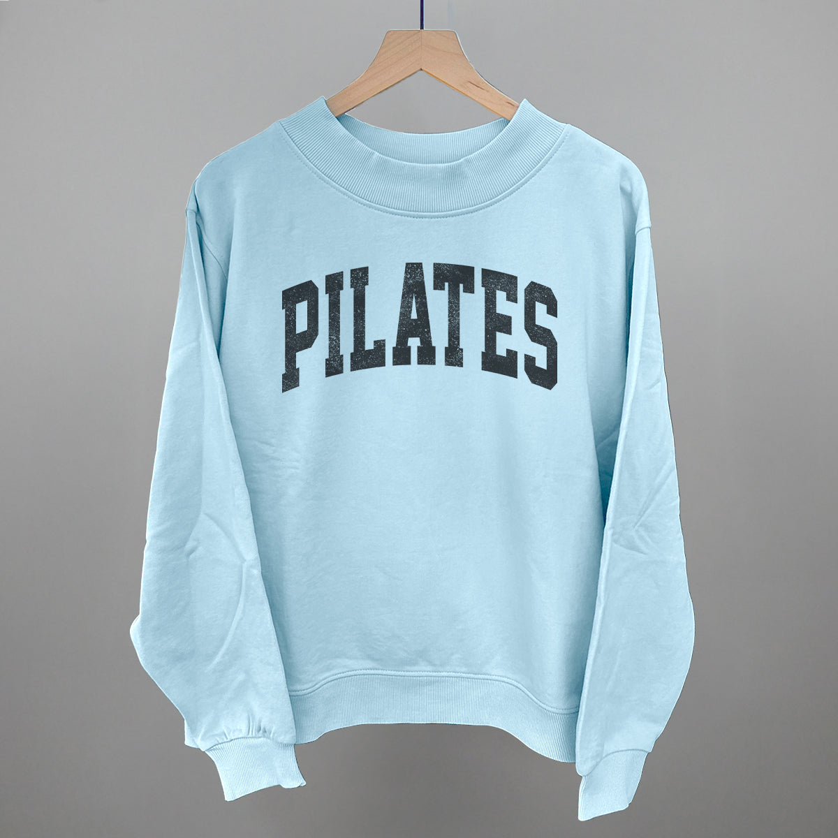 Pilates Arch Funny Oversized French Terry Mockneck Sweatshirt in Nantucket Breeze – Ivy + Cloth