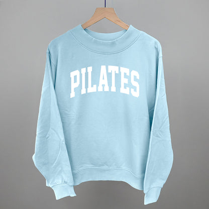 Pilates Arch (White) Funny Oversized French Terry Mockneck Sweatshirt in Nantucket Breeze – Ivy + Cloth