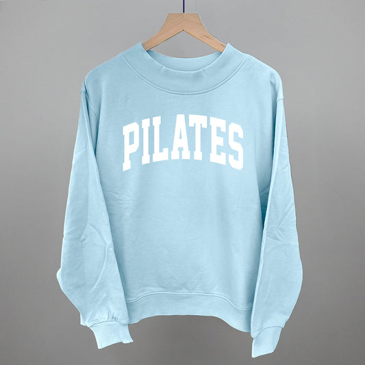 Pilates Arch (White) Funny Oversized French Terry Mockneck Sweatshirt in Nantucket Breeze – Ivy + Cloth