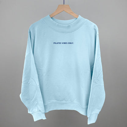 Pilates Vibes Only Funny Oversized French Terry Mockneck Sweatshirt in Nantucket Breeze – Ivy + Cloth