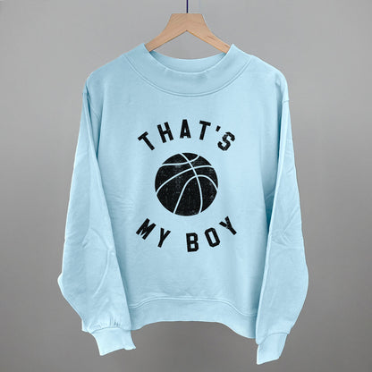 That's My Boy Basketball Funny Oversized French Terry Mockneck Sweatshirt in Nantucket Breeze – Ivy + Cloth