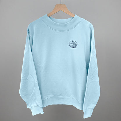 Speckled Seashell (Navy Blue) (Left Chest) Funny Oversized French Terry Mockneck Sweatshirt in Nantucket Breeze – Ivy + Cloth