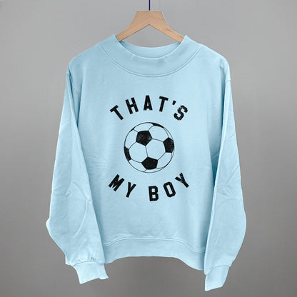 That's My Boy Soccer Funny Oversized French Terry Mockneck Sweatshirt in Nantucket Breeze – Ivy + Cloth