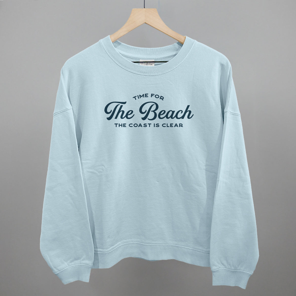 Time For The Beach Funny Oversized Boxy Crewneck Sweatshirt in Nantucket Breeze – Ivy + Cloth