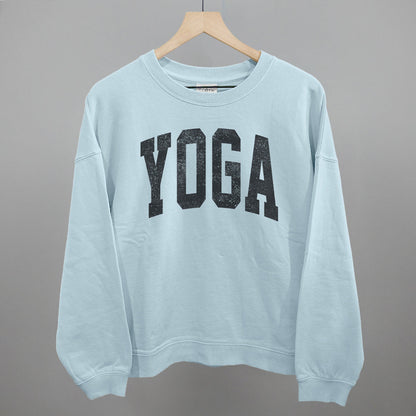 Yoga Arch Funny Oversized Boxy Crewneck Sweatshirt in Nantucket Breeze – Ivy + Cloth